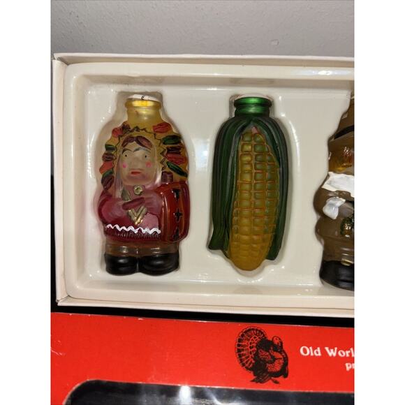 VTG Old World Christmas Thanksgiving Light Covers Set of 6 w/Box New Pilgrims - Picture 4 of 15